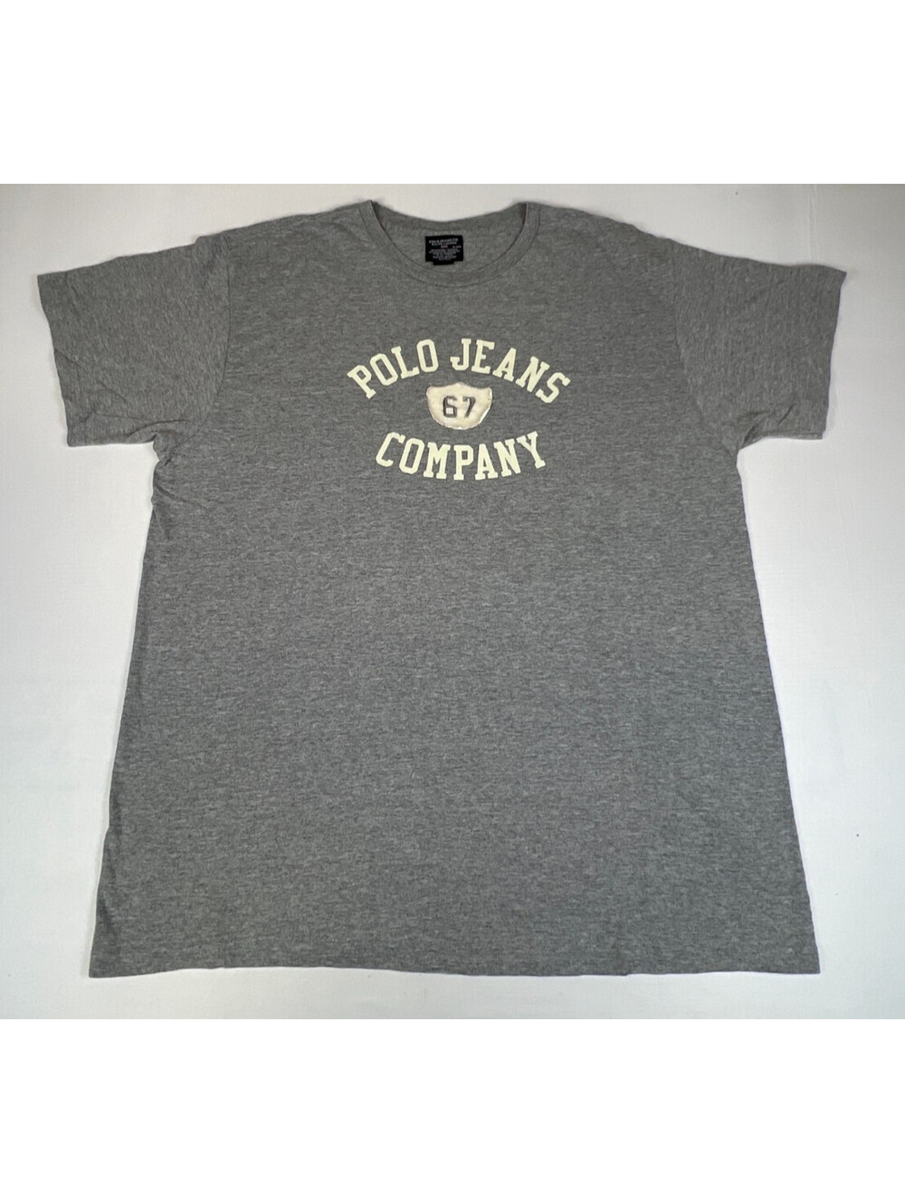 Polo Jeans Co. Ralph Lauren Men Size XL Grey Graphic T-Shirt 67 Company